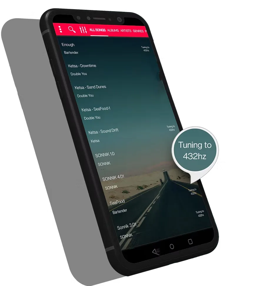 432 Player mobile app retuning music to 432Hz